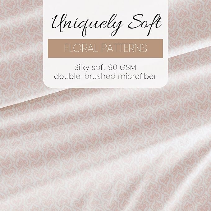 Linen Market 4 Piece Full Bedding Sheet Set (Pink Roses) - Sleep Better Than Ever with These Ultra-Soft & Cooling Bed Sheets for Your Full Size Bed - Deep Pocket Fits 16" Mattress - LeafyLoom