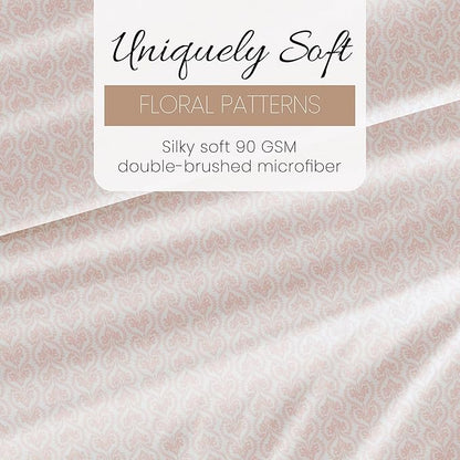 Linen Market 4 Piece Queen Bedding Sheet Set (Pink Floral) - Sleep Better Than Ever with These Ultra-Soft & Cooling Bed Sheets for Your Queen Size Bed - Deep Pocket Fits 16" Mattress - LeafyLoom