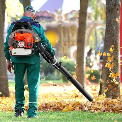 Leaf Blower by KASEI, 43CC 2-Stroke Backpack Gas Powered Leaf Blower, 200MPH Wind Speed & 530CFM Air Volume, EPA Certified Blowers for Lawn Care - LeafyLoom