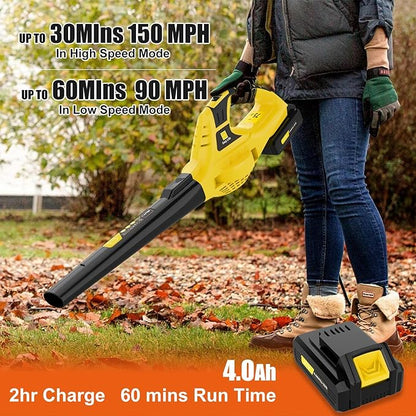 Leaf Blower Cordless,4.0 Ah 21V Handheld Electric Leaf Blower with Battery and Fast Charger, 2 Speed Mode, Lightweight Battery Powered Leaf Blowers for Lawn Care, Patio, Yard, Sidewalk - LeafyLoom