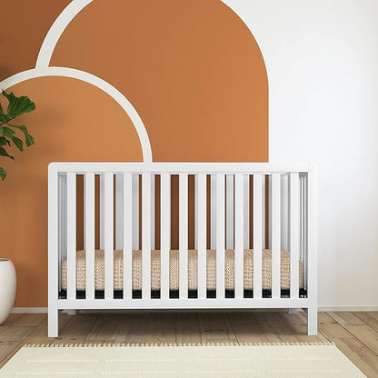 Carter's by DaVinci Colby 4-in-1 Low-Profile Convertible Crib in White, Greenguard Gold Certified - LeafyLoom