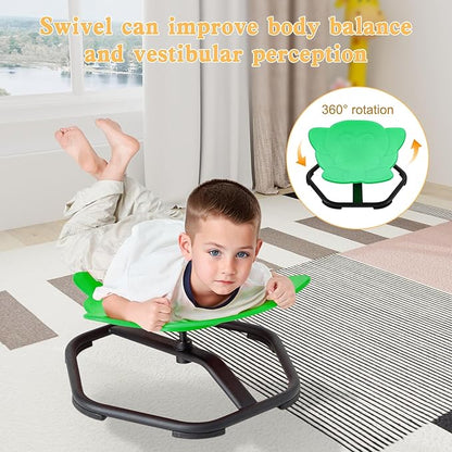 Spinning Chair for Autistic Kids Sit and Spin Chair for Kids Swivel Sensory Chair Elephant Spinning Seat Autism Sensory Chair Items for Sensory Room Training Balance Body Coordination - LeafyLoom