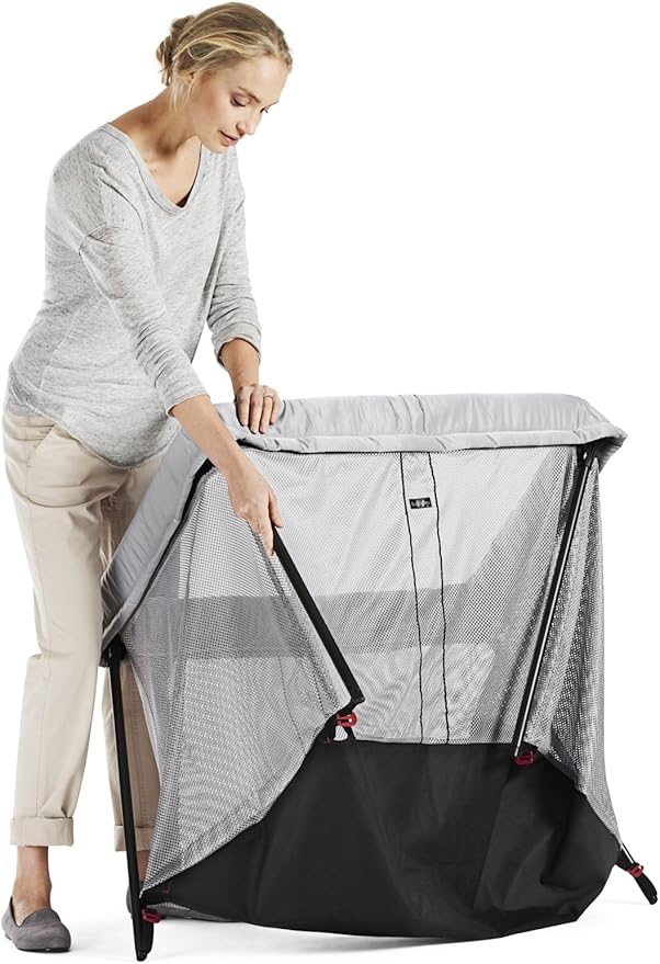 BabyBjörn Travel Crib Light, Silver, One size - LeafyLoom