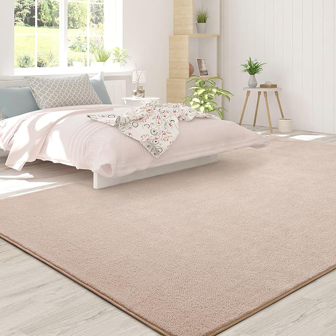 Area Rugs for Bedroom Living Room, 5x8 Ivory Super Soft Comfy Thickened Memory-Foam Indoor Carpets, Modern Aesthetic Minimalist Carpet for Boys Girls Adults Apartment Nursery Home Décor - LeafyLoom