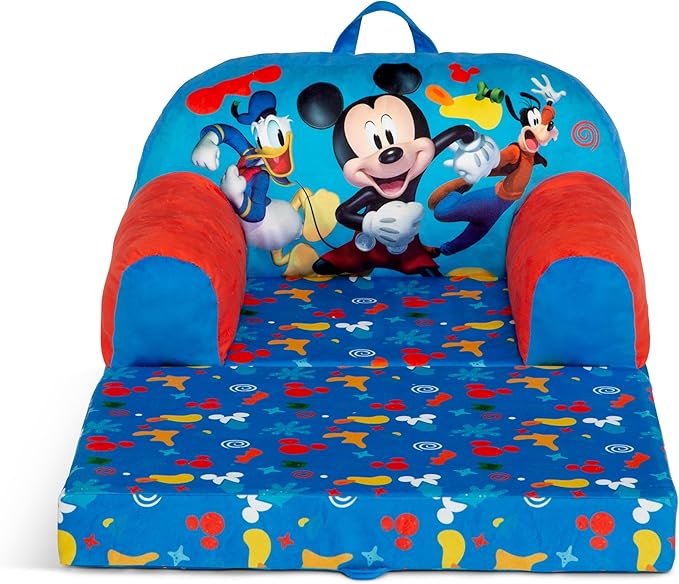 Delta Children Cozee Buddy Flip-Out Kids Chair, Mickey Mouse - LeafyLoom