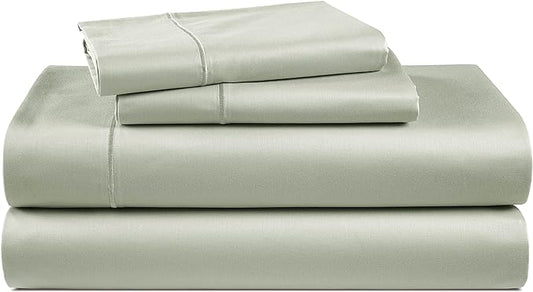 LANE LINEN Luxury 100% Egyptian Cotton Bed Sheets - 1000 Thread Count 4-Piece Mineral Calking Set Bedding Sateen Weave 16" Deep Pocket (Fits Upto 17" Mattress) - LeafyLoom