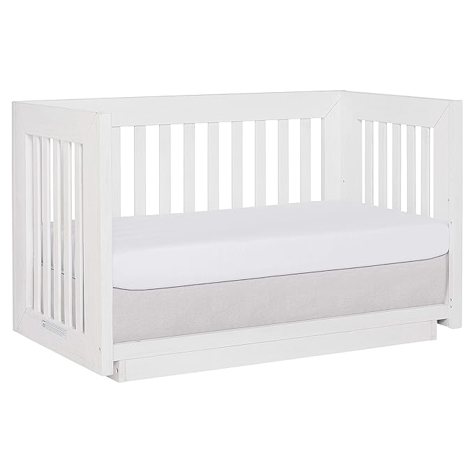 Dream On Me Evolur Maddox Modern Crib, Weathered White - LeafyLoom