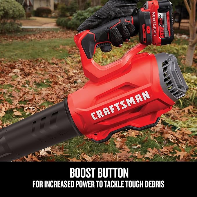 CRAFTSMAN 20V MAX Cordless Leaf Blower, Battery & Charger Included (CMCBL720M1) Red - LeafyLoom