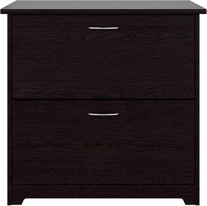 Bush Business Furniture Cabot 2 Drawer Lateral File Cabinet | Letter, Legal, and A4-size Document Storage for Home Office, 32W, Espresso Oak - LeafyLoom