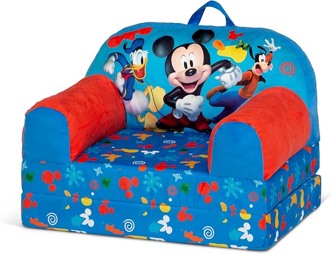 Delta Children Cozee Buddy Flip-Out Kids Chair, Mickey Mouse - LeafyLoom