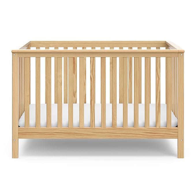 Storkcraft Hillcrest 4-in-1 Convertible Crib (Natural) - Converts to Daybed, Toddler Bed, and Full-Size Bed, Fits Standard Full-Size Crib Mattress, Adjustable Mattress Support Base - LeafyLoom