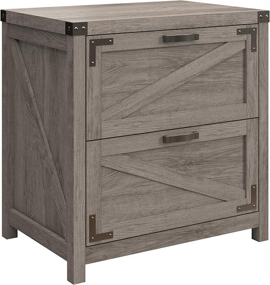 kathy ireland Home by Bush 2-Drawer Lateral File Cabinet, Letter/Legal, Restored Gray, 29-Inch (CGF129RTG-03) - LeafyLoom