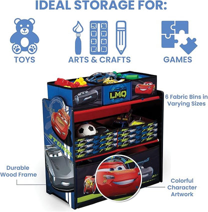 Delta Children Multi-Bin Toy Organizer, Disney/Pixar Cars - LeafyLoom