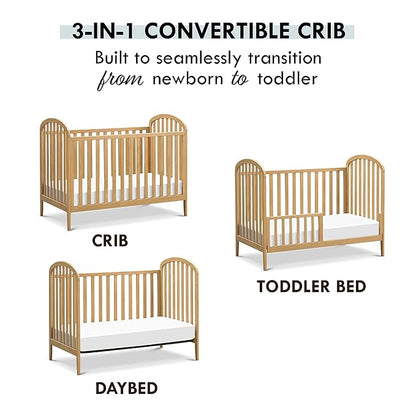 Davinci Beau 3-in-1 Convertible Crib in Honey, Greenguard Gold Certified - LeafyLoom