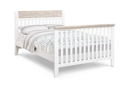 Suite Bebe Hayes 4 in 1 Convertible Crib, White and Wire Brushed Wood - LeafyLoom