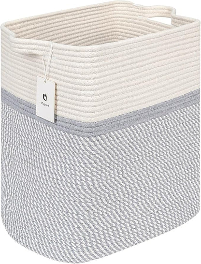 Square laundry basket Clothes Hampers for Laundry Kids Woven BasketsStorage Blanket Large Dog Toy Baskets for Organizing Slim Rectangular with Shoe Handles For Rectangle Baske Nursery - LeafyLoom