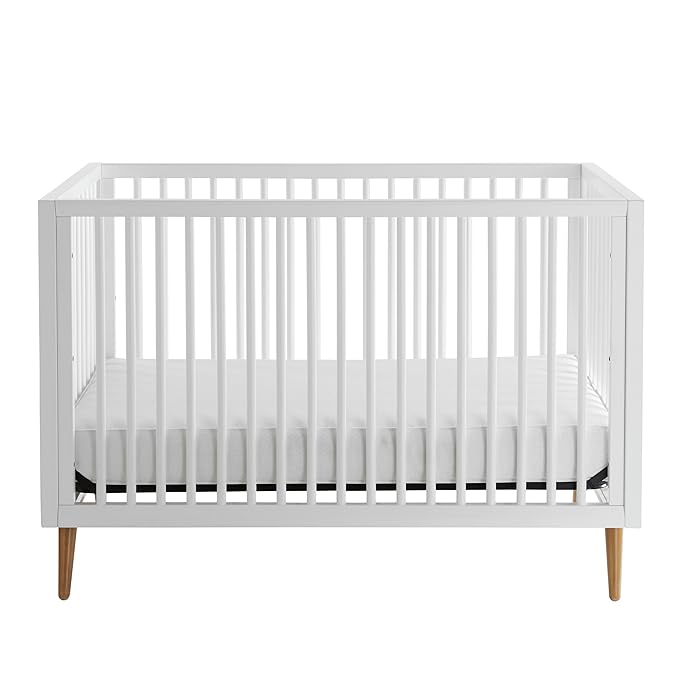 Contours Roscoe White Baby Crib, Standard Baby Crib, White Baby Crib, Converts from Baby Crib to Daybed, Fits Standard Full-Size Crib Mattress, Easy to Assemble - White - LeafyLoom