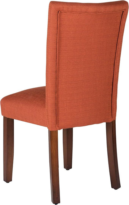 HomePop Parsons Classic Upholstered Accent Dining Chair, Single Pack, Orange - LeafyLoom