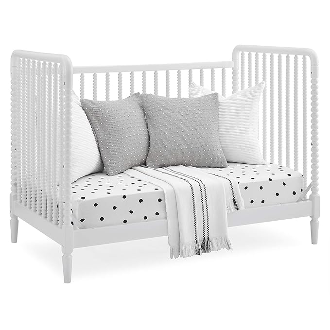 Delta Children Saint 4-in-1 Convertible Crib - Greenguard Gold Certified, Bianca White - LeafyLoom