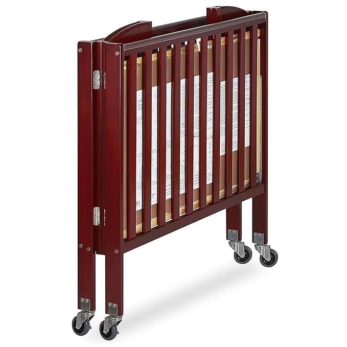 3-in-1 Folding Portable Crib, Cherry, Large - LeafyLoom