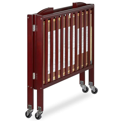 3-in-1 Folding Portable Crib, Cherry, Large - LeafyLoom