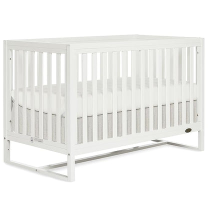 Arlo 5-in-1 Convertible Crib in White, JPMA Certified, 3 Mattress Height Settings, Non-Toxic Finish, Made of Sustainable and Sturdy Pinewood - LeafyLoom