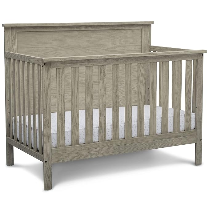 Delta Children Middleton 4-in-1 Convertible Baby Crib, Textured Limestone - LeafyLoom