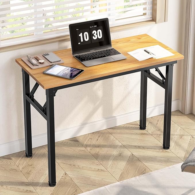 Computer Desk, 61.9 inches Folding Table Home Office Desk for Home Office, Gaming Desk, No Install Needed, Multifunctional Laptop Table - LeafyLoom