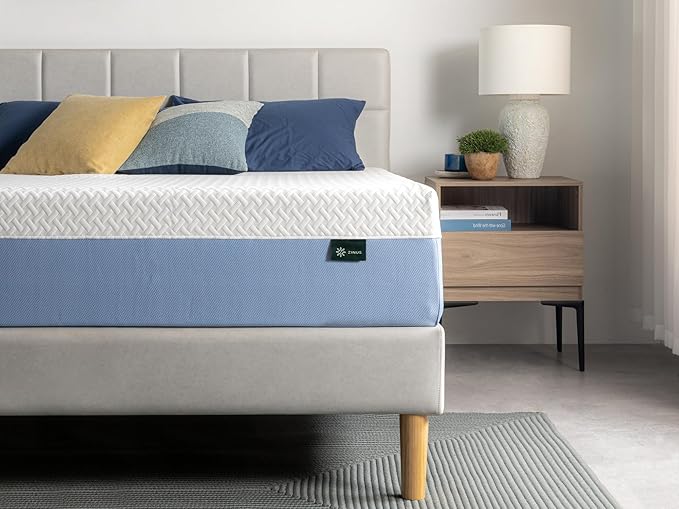 ZINUS 12 Inch Cooling Essential Memory Foam Mattress [New Version], Queen, Fiberglass Free, Medium Feel, Cooling Airflow Memory Foam, Certified Safe Foams & Fabric, Mattress in A Box - LeafyLoom