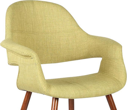 Armen Living Phoebe Mid-Century Modern Fabric Upholstered Dining Chair, Green - LeafyLoom