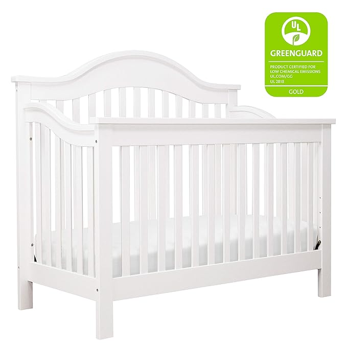 DaVinci Jayden 4-in-1 Convertible Crib in White, Greenguard Gold Certified - LeafyLoom