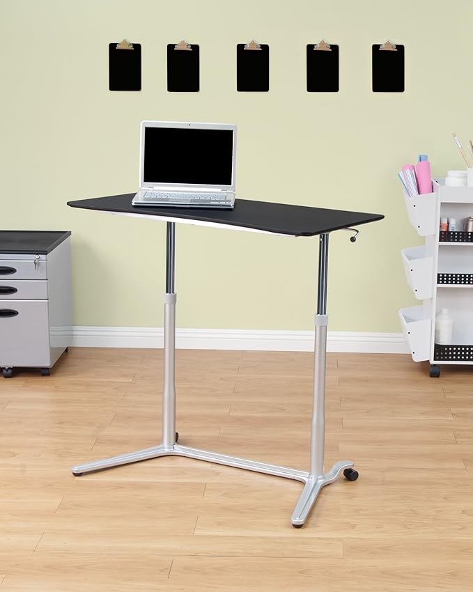 Calico Designs 51230 Sierra Height Adjustable Desk, Silver/Black 37.5 Inch - LeafyLoom