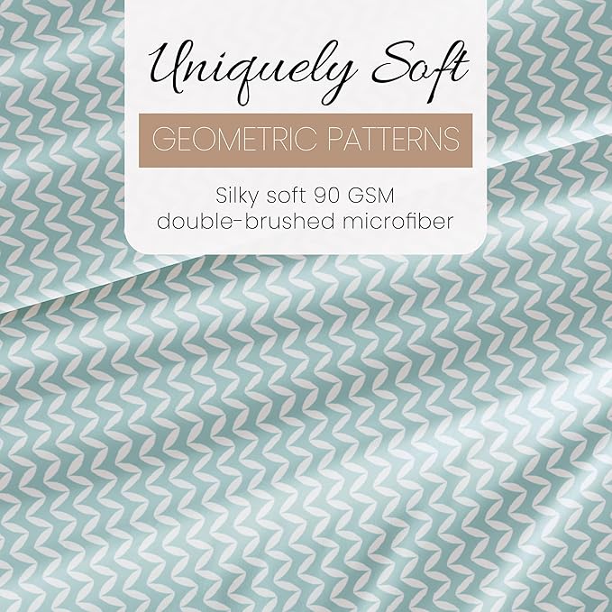 Linen Market 3 Piece Twin Bedding Sheet Set (Light Blue Chevron) - Sleep Better Than Ever with These Ultra-Soft & Cooling Bed Sheets for Your Twin Size Bed - Deep Pocket Fits 16" Mattress - LeafyLoom