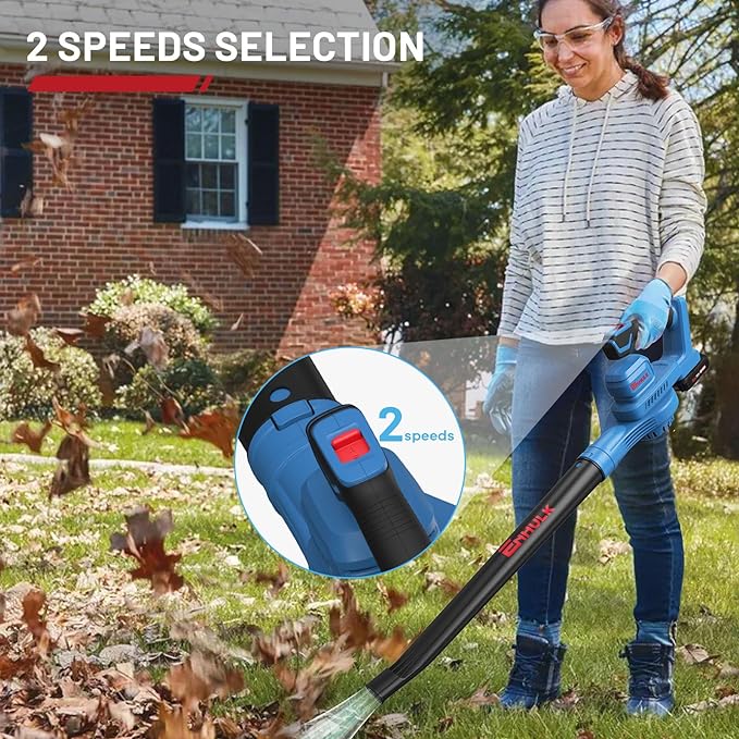 20V 160MPH Cordless Leaf Blower with Battery, Charger & Adjustable Tubes - Portable, Lightweight for Cleaning Leaf, Dust, Debris - LeafyLoom