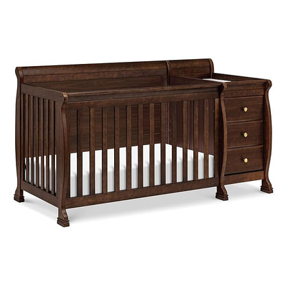 DaVinci Kalani 4-in-1 Convertible Crib and Changer Combo in Espresso - LeafyLoom