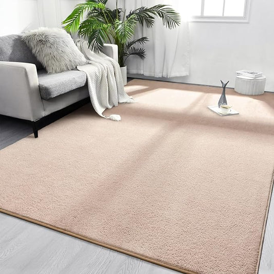 Area Rugs for Bedroom Living Room, 5x8 Ivory Super Soft Comfy Thickened Memory-Foam Indoor Carpets, Modern Aesthetic Minimalist Carpet for Boys Girls Adults Apartment Nursery Home Décor - LeafyLoom