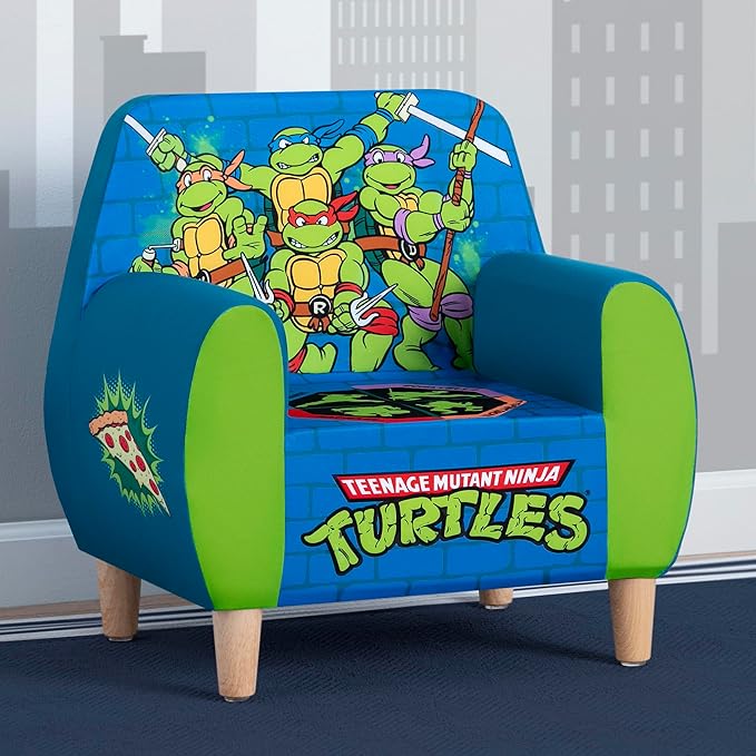 Delta Children Teenage Mutant Ninja Turtles Foam Chair for Kids, Green - LeafyLoom