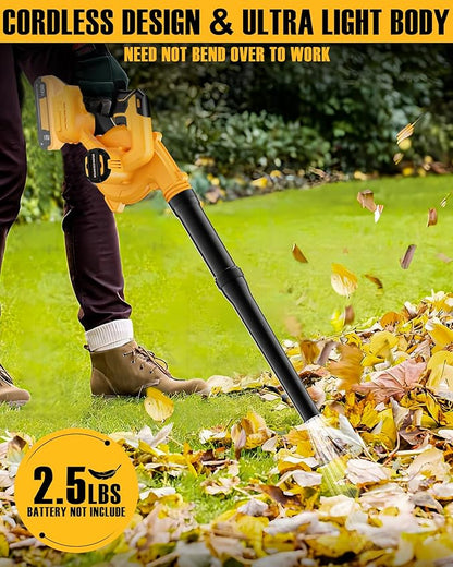 Leaf Blower, Cordless Leaf Blower for DeWalt 20V Battery, Upgrade Brushless Motor, 6 Variable Speed Up to 130MPH, Handheld Electric Blowers for Lawn Care/Dust(Battery Not Included) - LeafyLoom