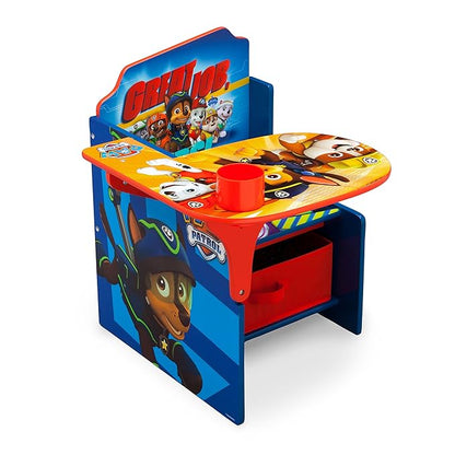 Delta Children Chair Desk with Storage Bin - Ideal for Arts & Crafts, Snack Time, Homeschooling, Homework, Reading & More, Nick Jr. PAW Patrol, with Cup Holders|Arm Rest, Engineered Wood - LeafyLoom