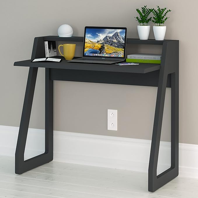 Computer Desk for Bedroom, Office & Small Spaces - Writing Desk Ideal for Students, Kids, Adults - Modern Design Compact Desk with Display Shelf - LeafyLoom