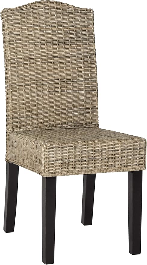 Safavieh Home Collection Odette Grey Wicker Dining Chair - LeafyLoom