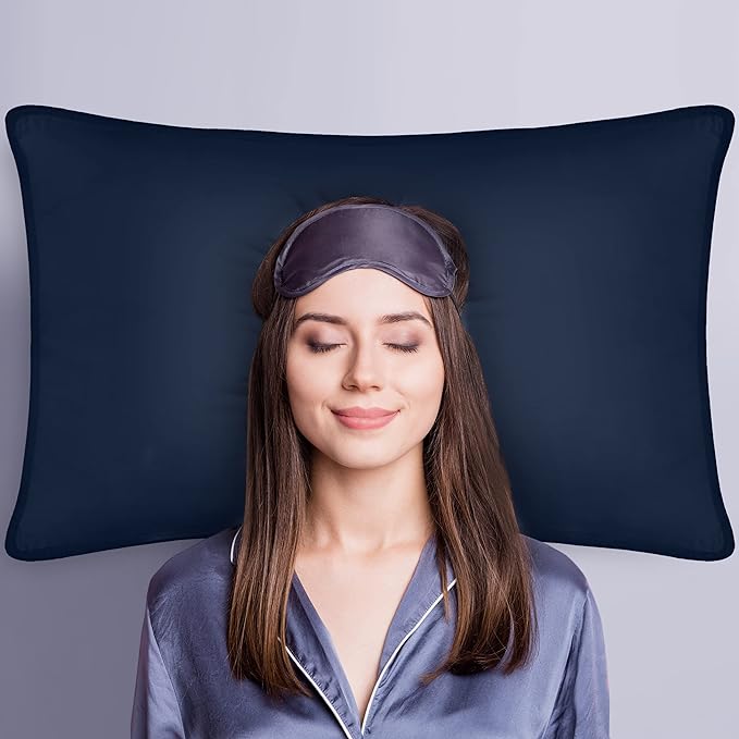 Utopia Bedding Bed Pillows for Sleeping (Navy), Queen Size, Set of 2, Hotel Pillows, Cooling Pillows for Side, Back or Stomach Sleepers - LeafyLoom