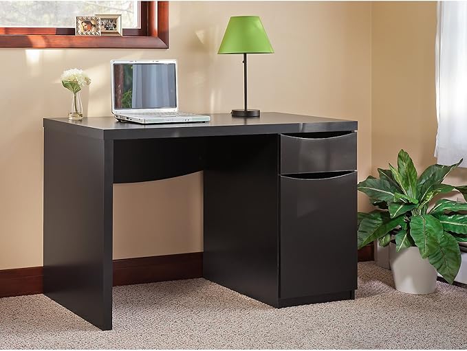 Bush Business Furniture Montrese Computer Desk, Classic Black - LeafyLoom