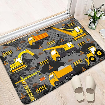 Construction Rugs for Boys Room Play Rug for Cars and Trucks Car Rug Play Mat Kids Rugs for Playroom Car Rug for Boys Room Construction Decor for Boys Room,Grey 2'×3' - LeafyLoom