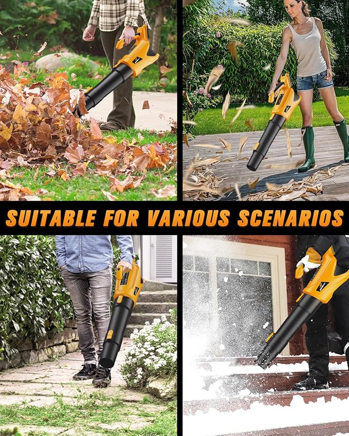 Cordless Leaf Blower Up to 500CFM for DEWALT 20V Max Battery (No Battery), Electric Leaf Blower Cordless with 5 Speed Modes, Battery Powered Leaf Blowers for Lawn Care, Yard, Patio - LeafyLoom