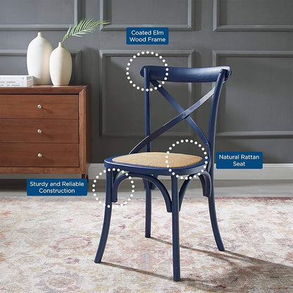 Modway Gear Side, Dining Chair, Midnight Blue - LeafyLoom