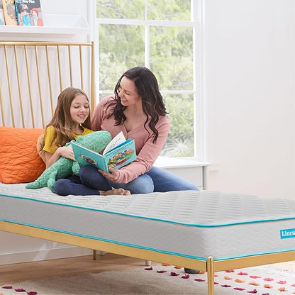 Linenspa 6 Inch Mattress - Firm Feel - Bonnell Spring with Foam Layer - Mattress in a Box - Youth or Kids Bed - Guest Bedroom - Durable and Breathable Support - Affordable - Narrow Twin Size, Grey - LeafyLoom