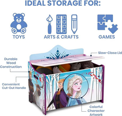 Delta Children Deluxe Toy Box, Disney Frozen II - LeafyLoom