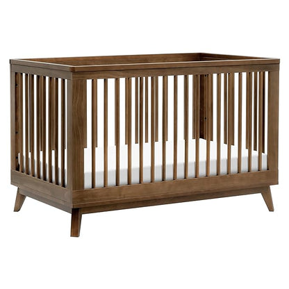 Babyletto Scoot 3-in-1 Convertible Crib with Toddler Bed Conversion Kit in Natural Walnut, Greenguard Gold Certified - LeafyLoom