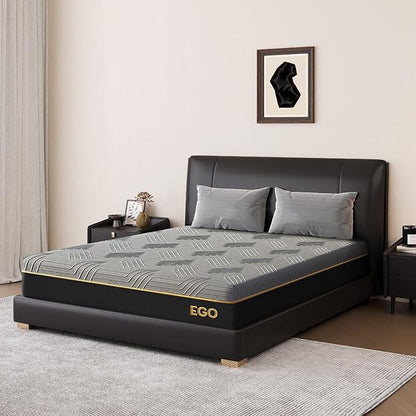 EGOHOME 12 Inch Twin XL Mattress, Copper Gel Cooling Memory Foam Mattress for Back Pain Relief,Therapeutic Mattress Bed in a Box, Made in USA, CertiPUR-US Certified, 38x80x12 Black - LeafyLoom